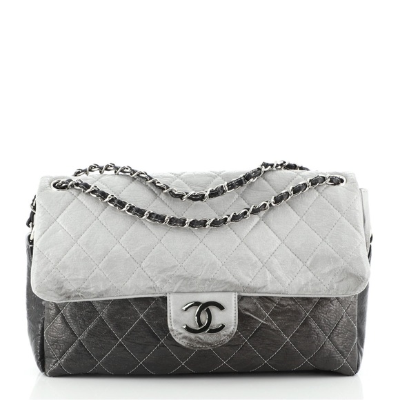 [SOLD] Chanel Vinyl Quilted Jumbo Melrose Degrade Flap Bag - Picture 5 of 16